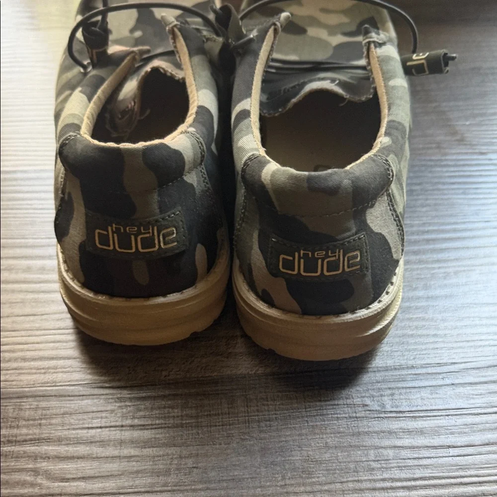 Hey Dude Men's Camo Slip-On Boat Shoes - Green, Black - Picture 4 of 5